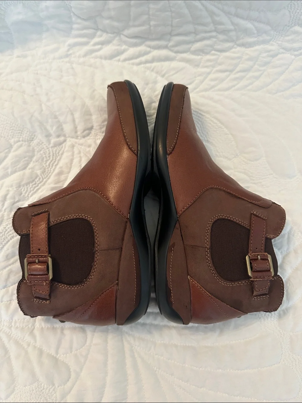 Aetrex Women’s Cognac Leather Comfort Ankle Booties 9.5 Wide (D) - Picture 5 of 16